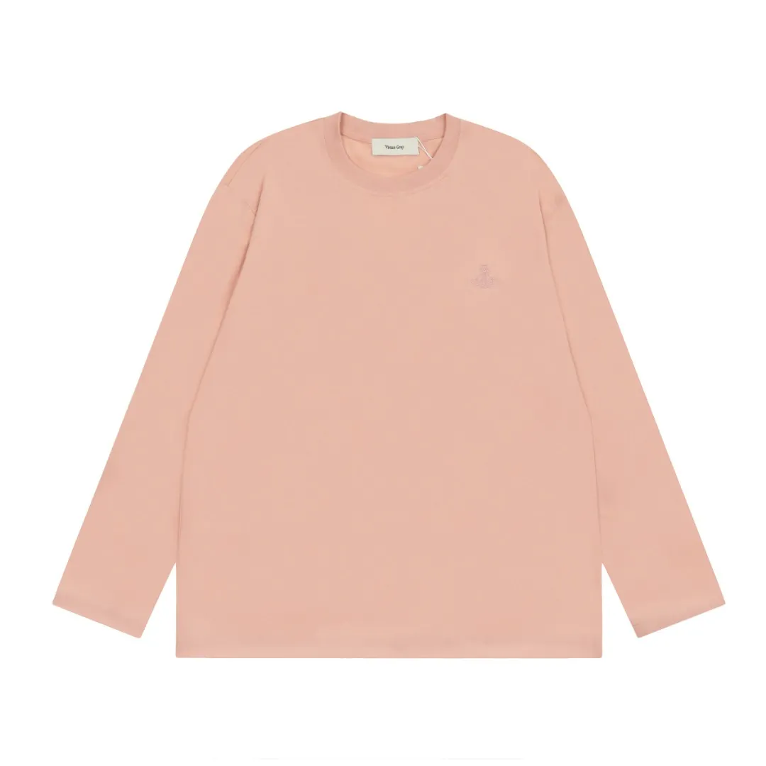 VIVI8820 vivienne west wood Vivienne American baseball style heavy industry multi-color printed Saturn long sleeves Super design sense Super practical for wearing inside and outside 200G thin base Size: S M L mint green haze blue dirty pink